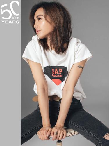 蔡依林同款舒適中腰緊身九分牛仔褲