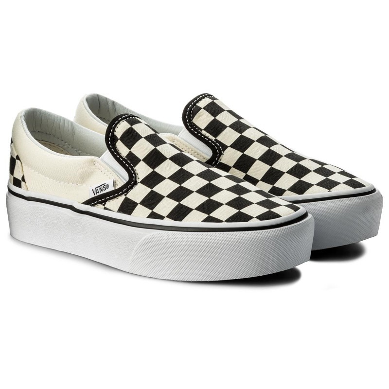 VANS VN00018EBWW Classic Slip-On 厚底 黑白棋盤格 懶人鞋 化學原宿