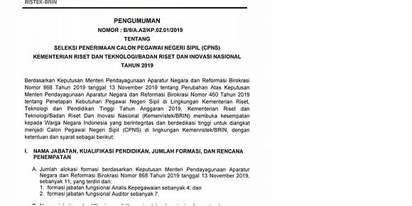 Kementerian Riset Dan Teknologi Buka 11 Formasi Di Cpns 2019 Ini Rinciannya Kompas Com Line Today