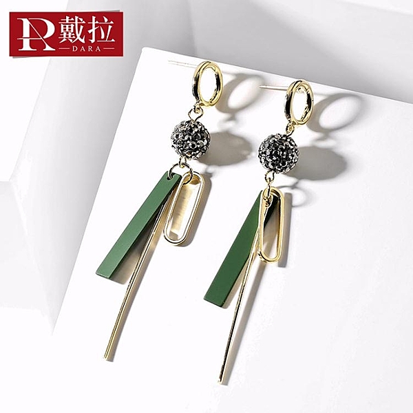 戴拉飾品針別針長款個性耳環女 正韓版時尚短發百搭氣質耳飾