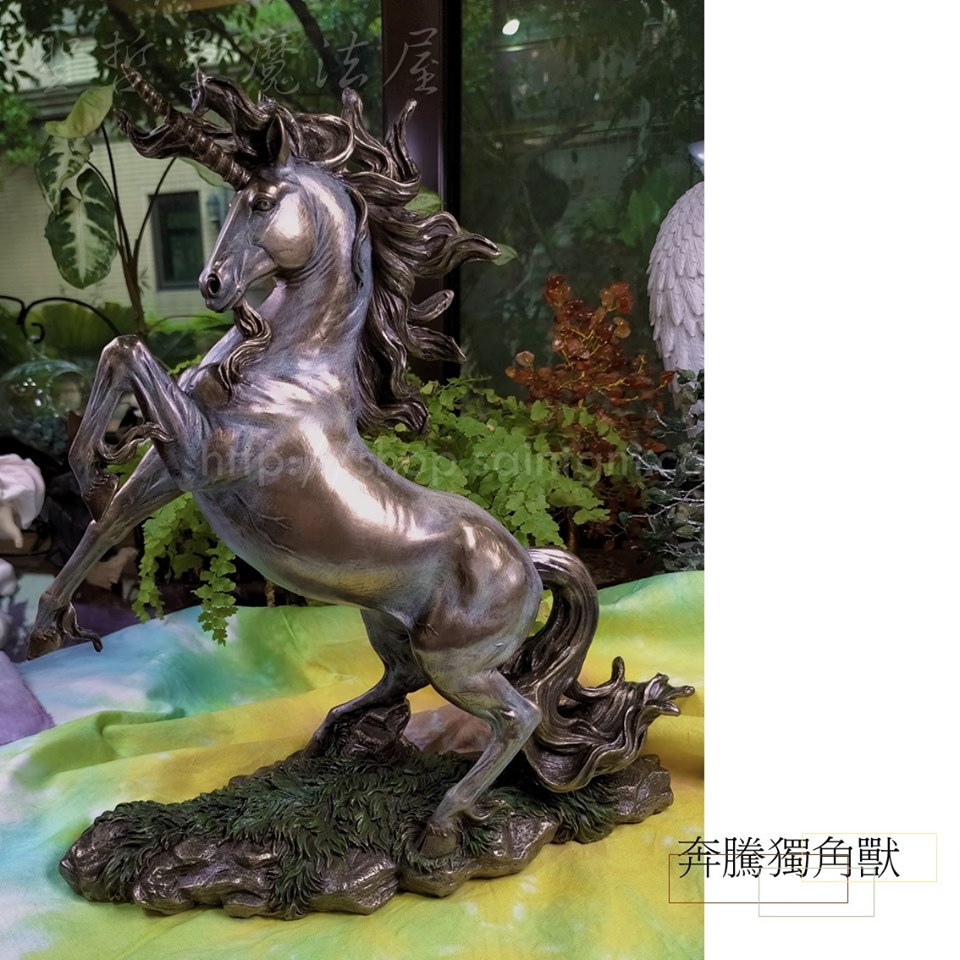 ~高31公分，底盤長26公分，寬9.5公分重2公斤，樹脂塑膜，手工上色，室內外都可擺放~