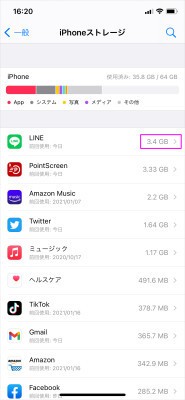 Line 容量 減らし 方