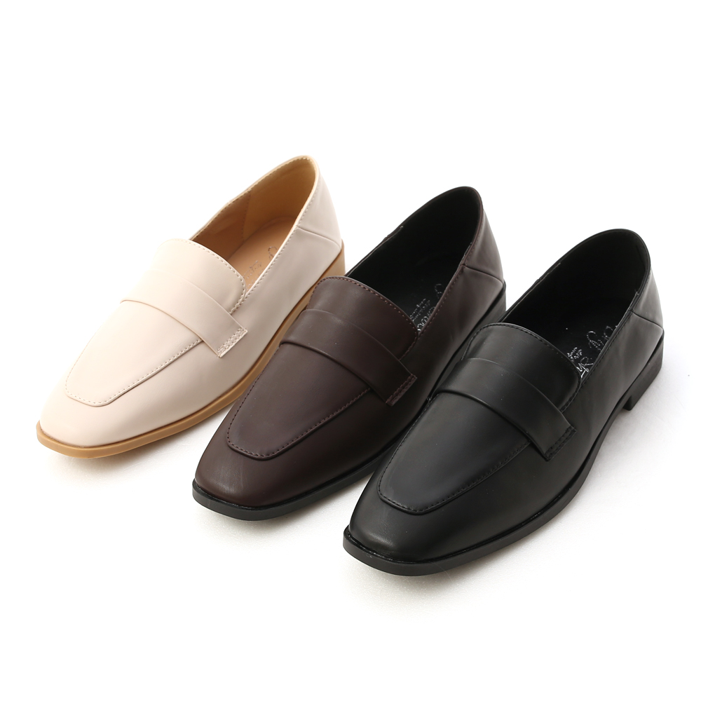 D+AF復古小方頭低跟樂福鞋 樂福鞋