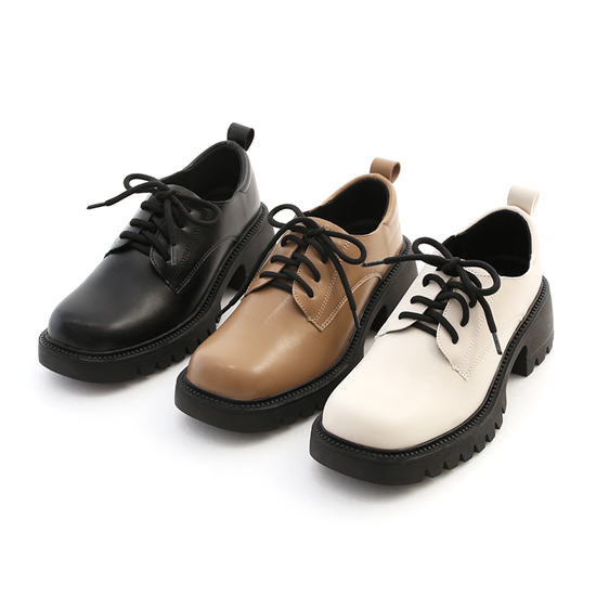 秋冬穿搭 美拉德風 D+AF  厚底增高綁帶德比鞋