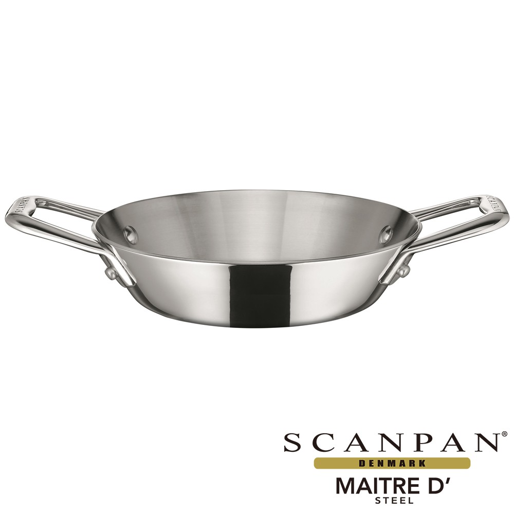【 商品品牌 】Scanpan【 商品特色 】● 小巧精緻,適合點心,開胃菜,醬汁呈盤● 鏡面不鏽鋼外表增加廚房美觀度,能從爐上直接端上桌,是可以廚具和精美器皿二用的● 三層複合材料,內外1810不鏽