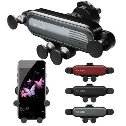 ◎重力連動原理，鎖緊手機|◎方向轉動球設計|◎預留鍵位與充電孔種類:支架顏色:黑色系,紅色系,銀色系尺寸:約8*13*5cm(含包裝)內容物:車用手機架x1保固:新品瑕疵