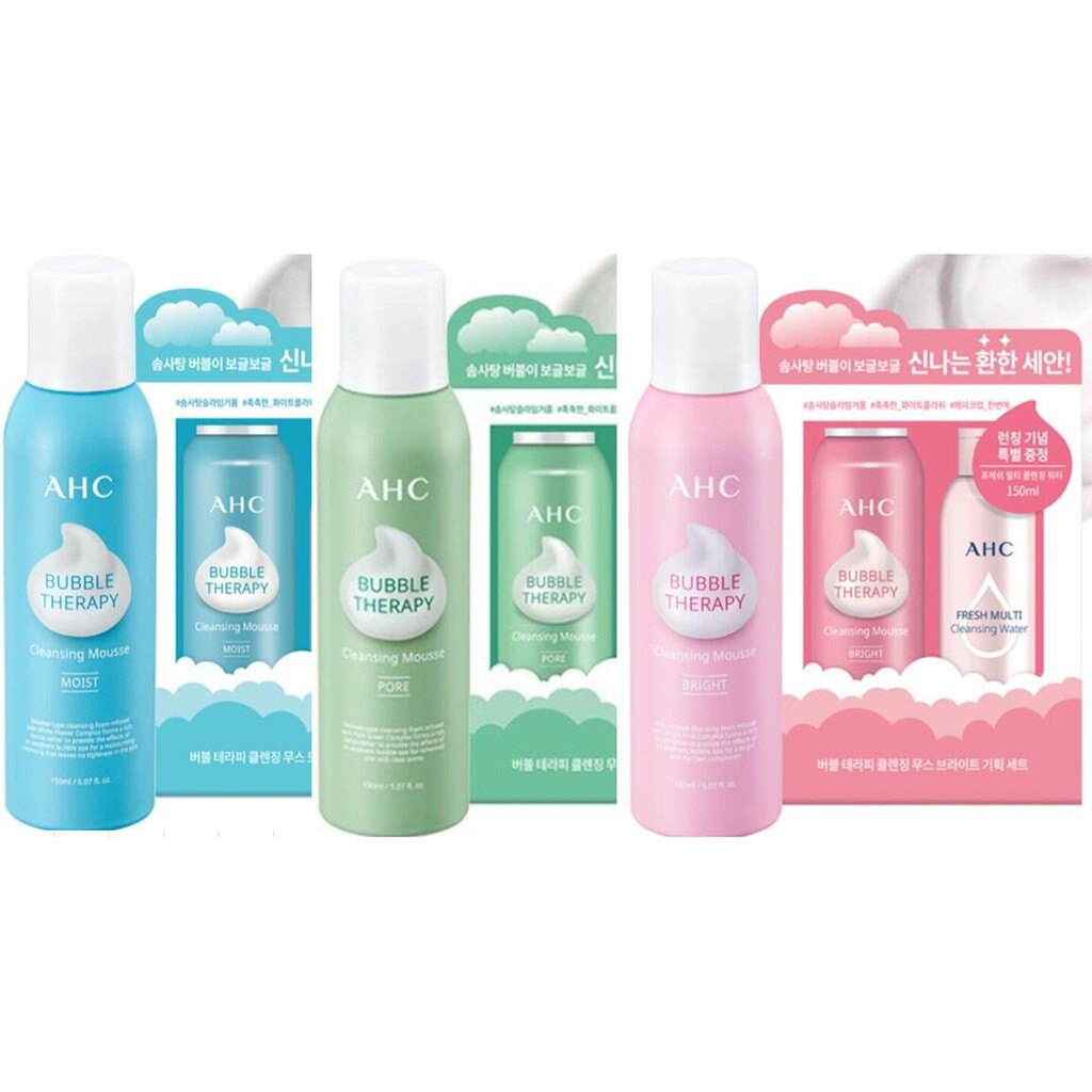 韓國 AHC 棉花糖泡泡洗顏卸妝套組(洗面乳150ml+卸妝水150ml) 三款可選