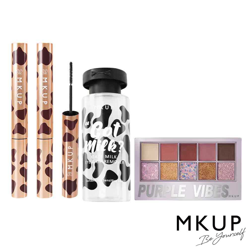 MKUP狠大眼睫毛膏 (兩入)+燕麥奶眼唇卸妝液+美咖煙花誘惑眼影盤【睫毛膏新色號上市】