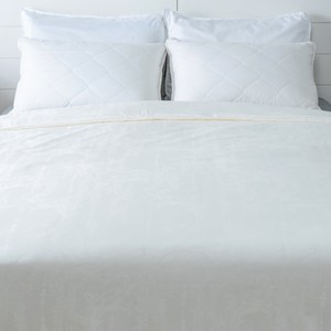 和樂自有品牌產品 採用緹花面料，長纖蠶絲填充 手工釘縫，子母扣設計 絲滑觸感，親膚推薦 超級輕柔，保暖透氣 美國Agion 防蟎抗菌處理 防蟎、抗菌、舒眠、抗靜電 適合注重純淨舒適好眠者 本產品具專用