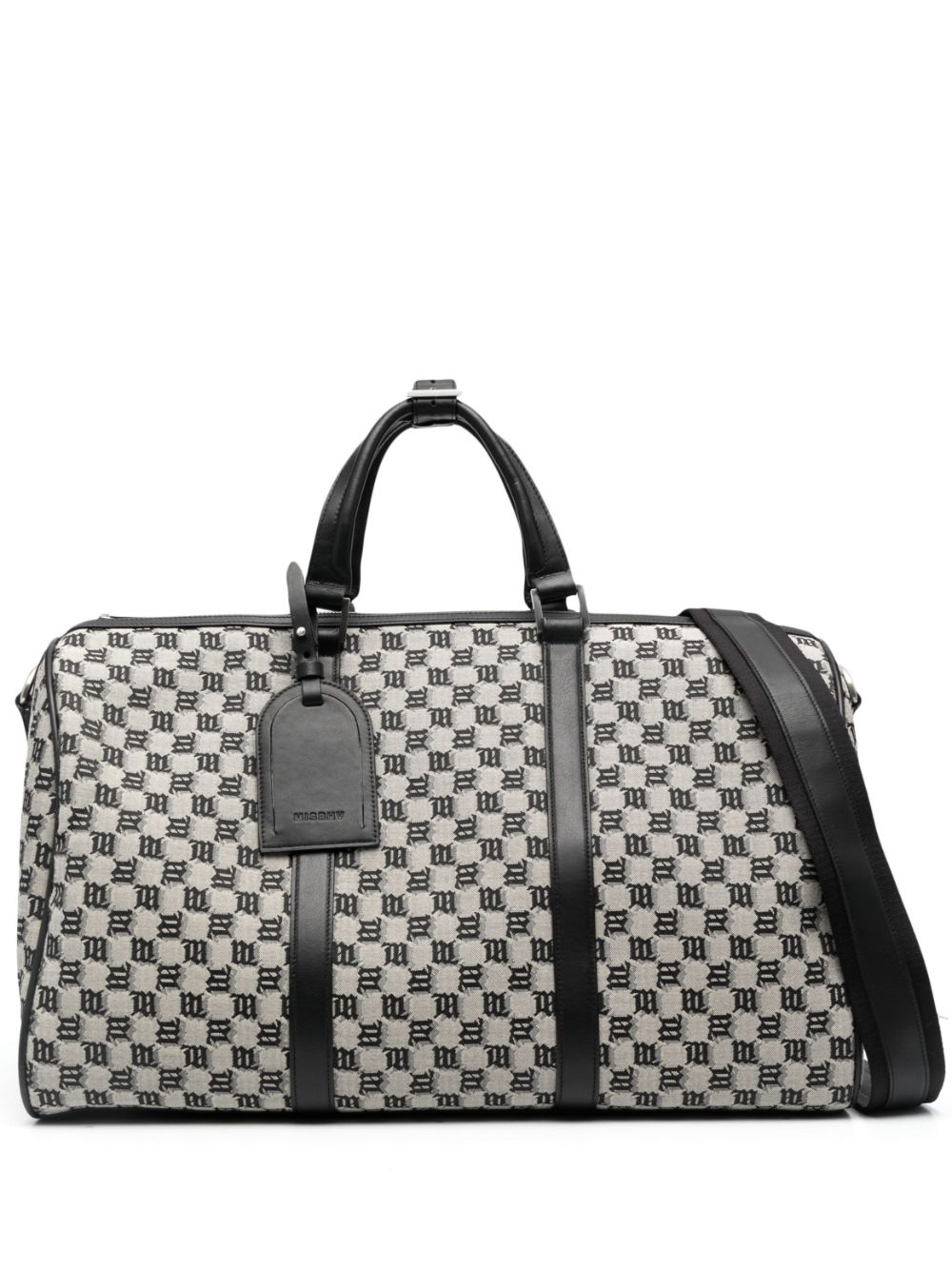 MISBHV - monogram-pattern luggage - women - Polyester/Calf Leather - One Size - Black