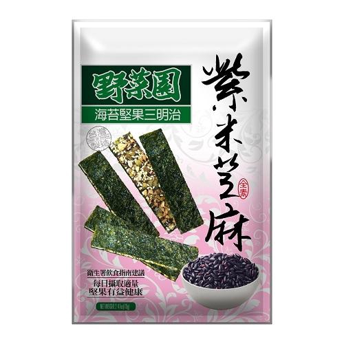 成分: 麥芽糖 海苔 白芝麻 喬麥 紫米 紫麥 杏仁 黑芝麻 腰果 調味料 (鹽 味霖 醬油 甘草粉) ◆ 產地:台灣 營養標示 每一份量 : 15公克 本包裝含 : 4份 每份 每100公克 熱量 