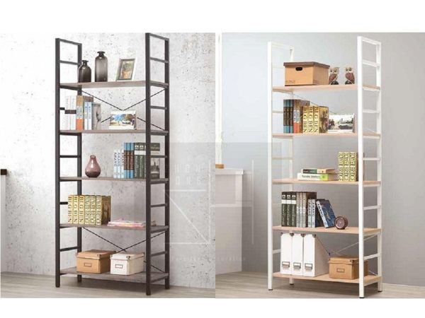 【振鴻家具】五層書架(DIY) 古橡色、原橡色五層書架 兩色可選擇