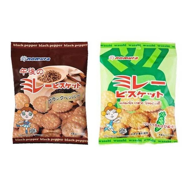 【ＫＰ】日本 nomura 美樂圓餅 黑胡椒 芥末 鹹點 零食 下午茶 70g 日本製造進口​ DTT0521031