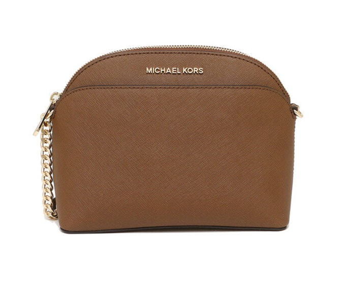 美國百分百【全新真品】Michael Kors 包包 貝殼包 側背包 金鍊 MK 女包 小包 logo 駝色 AB95