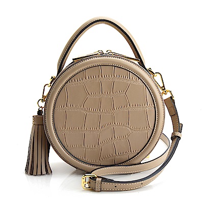 MOROM 真皮美學造型圓桶壓紋三用包(共三色)