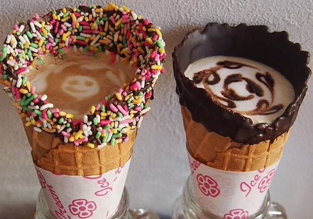 ™ Mau?Minum Kopi Disajikan Pakai Cone Ice Cream,  Lagi Viral, 