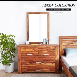 多層次拼接相思木紋 簡易四抽收納機能 打造亮麗居家風格