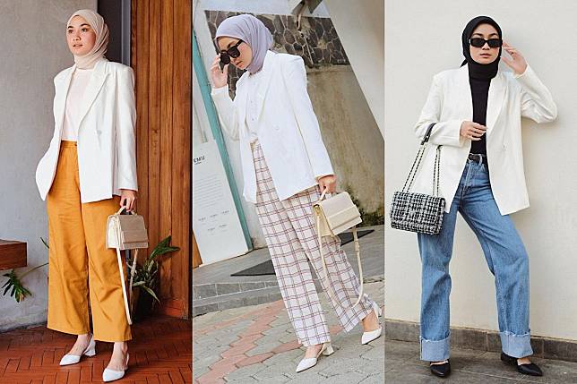 ootd hijab blazer