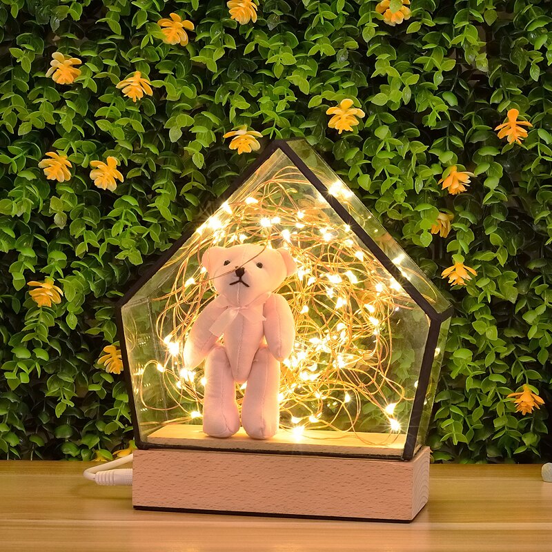 ins北歐風臺燈創意手工燈火樹銀花網紅床頭燈臥室小夜燈