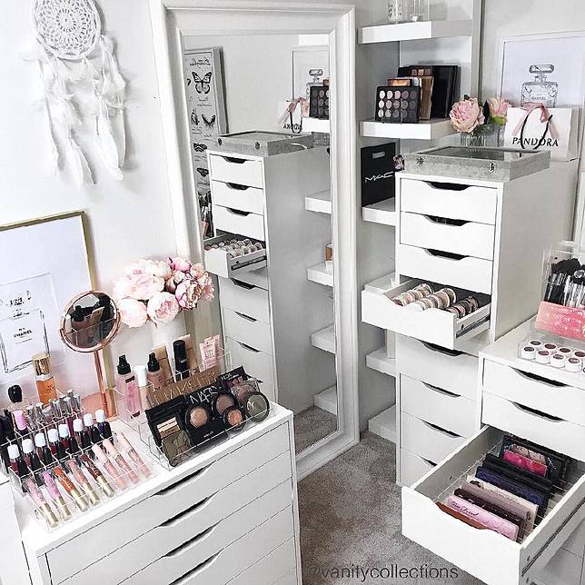 化妝品收納櫃 連燈泡特大鏡 改造女生夢寐以求的化妝空間 U Beauty Line Today