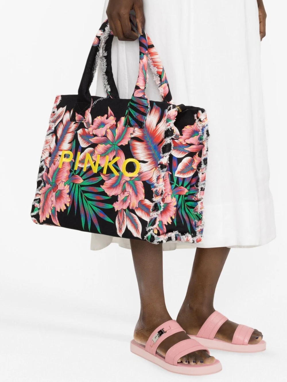 Pinko Beach floral-print tote bag