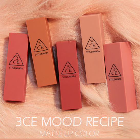 【韓國 3CE】秋冬新色 Mood Recipe Matte 霧面唇膏 3.5g 多色任選 現貨 有仿偽標籤