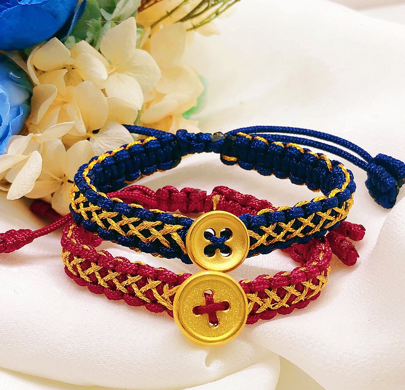 儒家寶寶 金飾 手繩/純金9999 扣子 平安扣 純金 編織手繩/手鍊