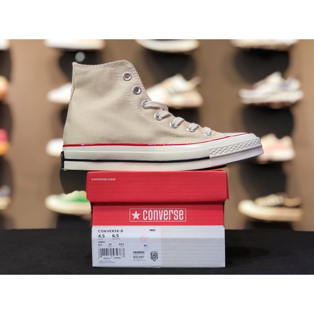 【日本海外代購】CONVERSE ALL STAR 1970 米白 高筒奶油底 三星黑標 男女 162053C