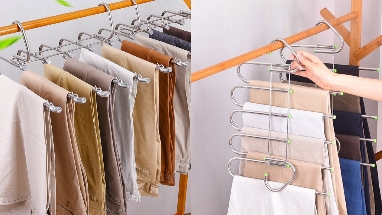 不鏽鋼多功能魔術移動衣櫃褲架