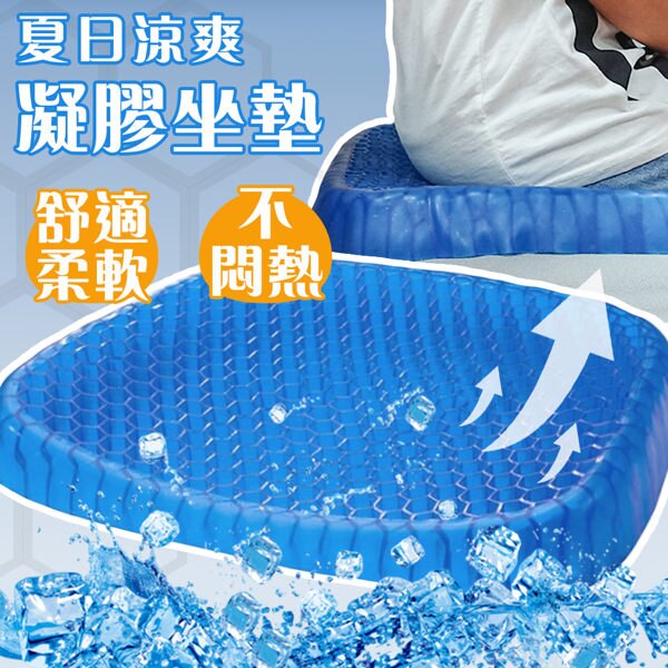 買一送一 Egg Sitter 蛋 坐墊-附袋盒裝 透氣蜂巢水凝膠坐墊 涼墊 散熱軟墊 涼夏COOL 汽車軟椅墊【E051-2】