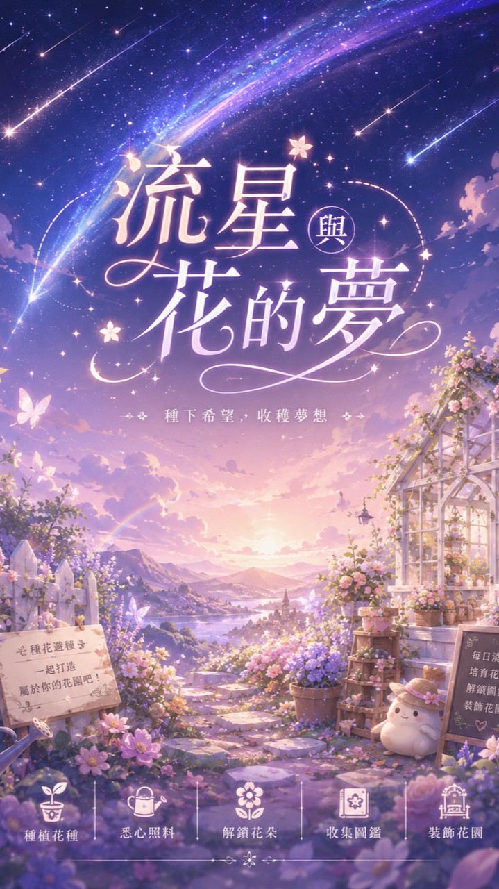 流星與花的夢 實現你的夢想 我的花園世界 鮮花賀卡教學