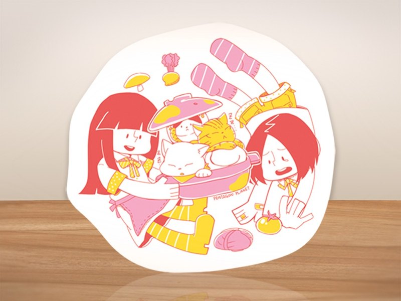 / 貓貓貓喵喵喵 今天一起愛料理！ / 可以貼在行李箱或任何東西上， 貼紙後方有背刀更好撕喔。 料理貓貓貓鍋 貼紙 1入 尺寸 / 85x85mm 材質 / 厚紙輸出 上霧模 產地/製造方式 台灣