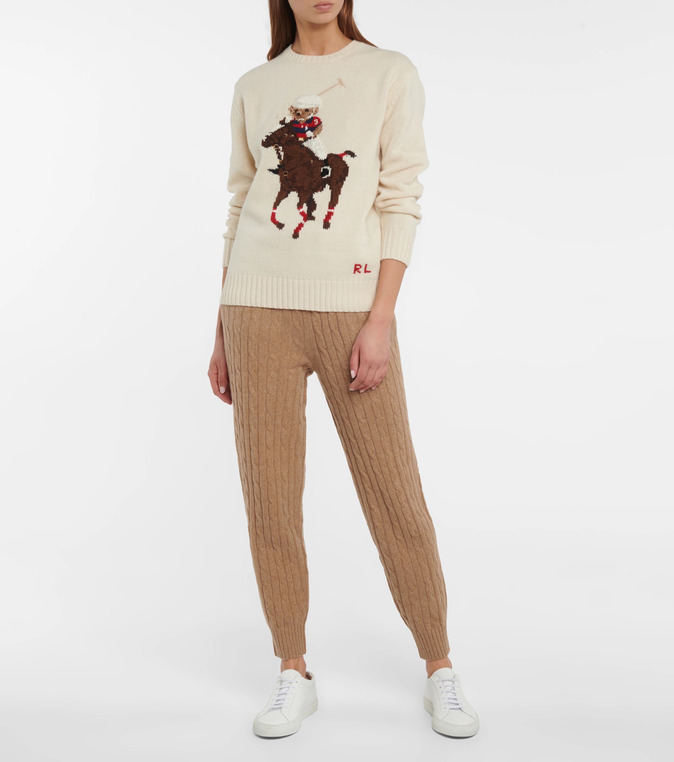 POLO RALPH LAUREN Cable-knit wool and cashmere sweatpants