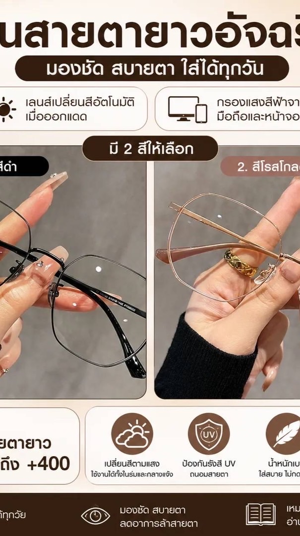 🟥💜(Y31) - แว่นสายตาส่งฟรี - แว่นสายตายาวอัจฉ
