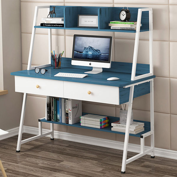 組合書架電腦桌100CM 台式電腦桌 附書架電腦桌 辦公桌 筆電桌 書桌《Life Beauty》