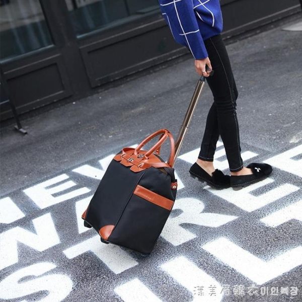 因為遇見你張雨欣同款單桿手提拉桿包男女牛津布電腦旅行箱登機箱 NMS漾美眉韓衣