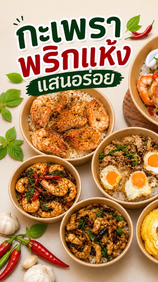 กะเพราพริกแห้งแสนอร่อย