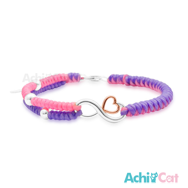 手工編織蠶絲蠟繩幸運手鍊國際標準925純銀附贈精美首飾禮盒、拭銀布、保證卡