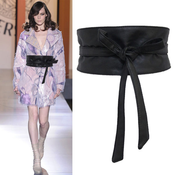 腰封 簡約絨面雙圈髮帶腰封女士日系百搭蝴蝶結洋裝潮髮帶裝飾寬髮帶