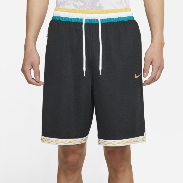 球場街頭，多變風範Nike Dri-FIT DNA 男子籃球短褲採用柔軟的高性能面料匠心打造，塑就輕盈透氣的穿著感受。從豐富配色中挑選心儀色彩，搭配別緻褲腳鑲邊純粹質感，助力暢玩輕盈面料搭配 Dri-