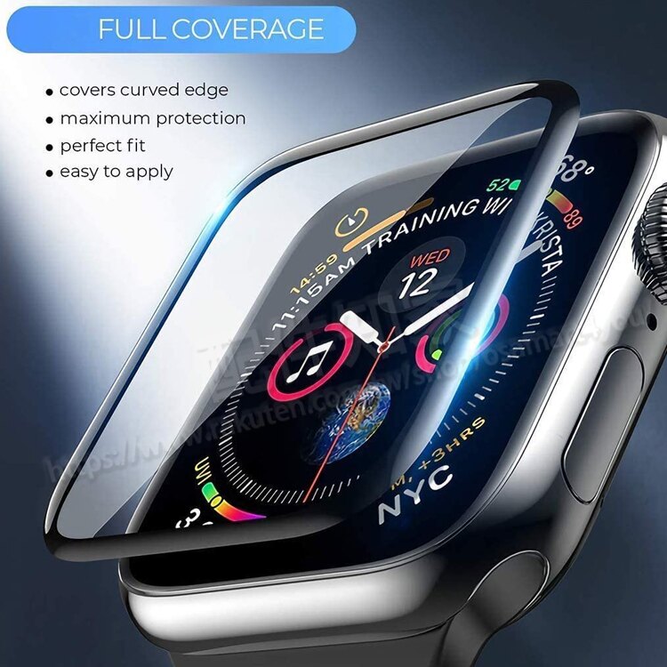 【全膠曲面鋼化膜】Apple Watch 40mm Series 6/5/4/SE 滿版鋼化玻璃保護貼/螢幕高透強化保護膜-ZW
