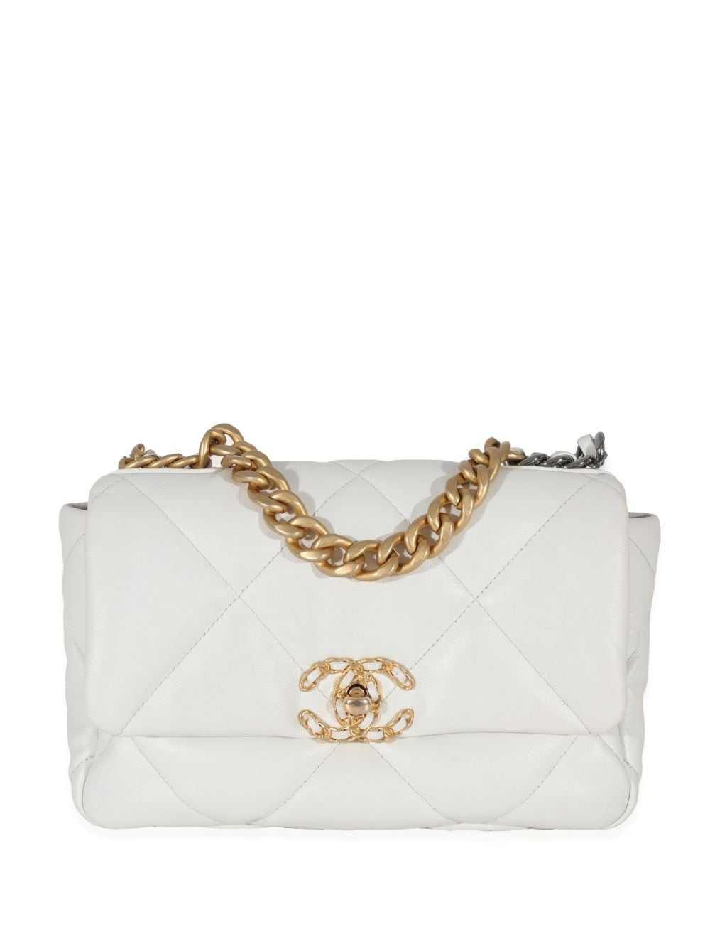 CHANEL Pre-Owned - 2022 19 shoulder bag - women - CALFSKIN - One Size - White