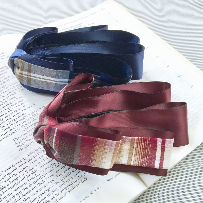 經典格紋棉布髮夾 香蕉夾 相交夾 仙女夾 髮圈 髮束 頭飾
