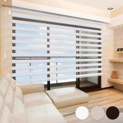 輕量通風 高輕透材質 通風度高視覺美感 專屬視覺光影交錯美感簡單操作 上下鍵遙控窗簾升降居家安全 無珠鍊避免兒童繞頸安裝簡易 附安裝配件輕鬆DIY