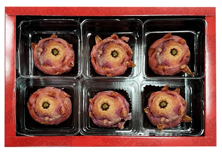 《拉菲樂La palette》惡魔果實-火龍果蛋黃酥6入禮盒 ★2018新北市蛋黃酥總冠軍★在地食材入料，絕佳美味頂尖創意。人氣店家拉菲樂Lapalette的得獎冠軍商品有最棒的商品。快到日本NO.1