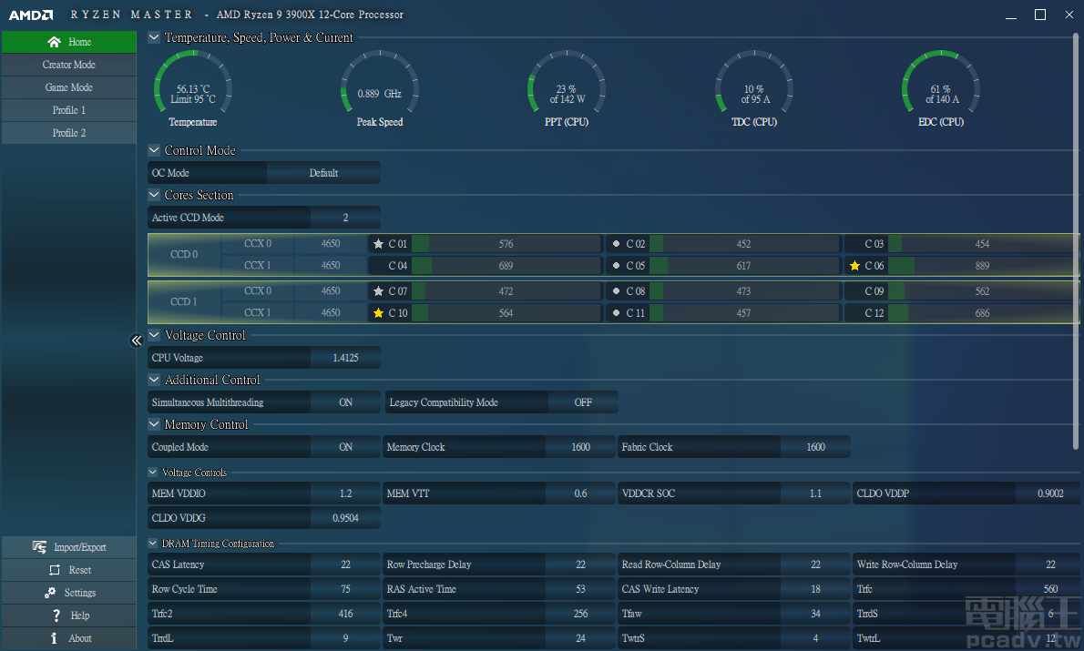 ▲ 主機板 UEFI BIOS 可調整超頻選項，Ryzen Master 幾乎全部包下，並隨著第三代 Ryzen 桌上型處理器系列略為修改畫面排版。