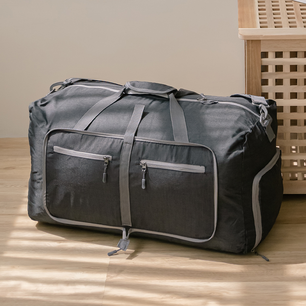 黑灰大容量可收納旅行袋