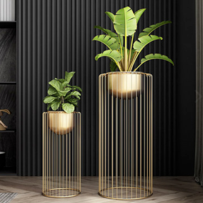 北歐花架 26*60cm 落地架 綠植架 盆栽架現代落地式客廳花盆植物架綠蘿花架子創意客廳裝飾綠植架