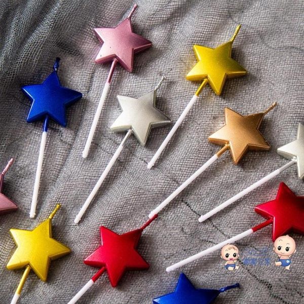 蠟燭 蠟燭寶寶網紅字體生日蛋糕快樂數字金色派對星 多色