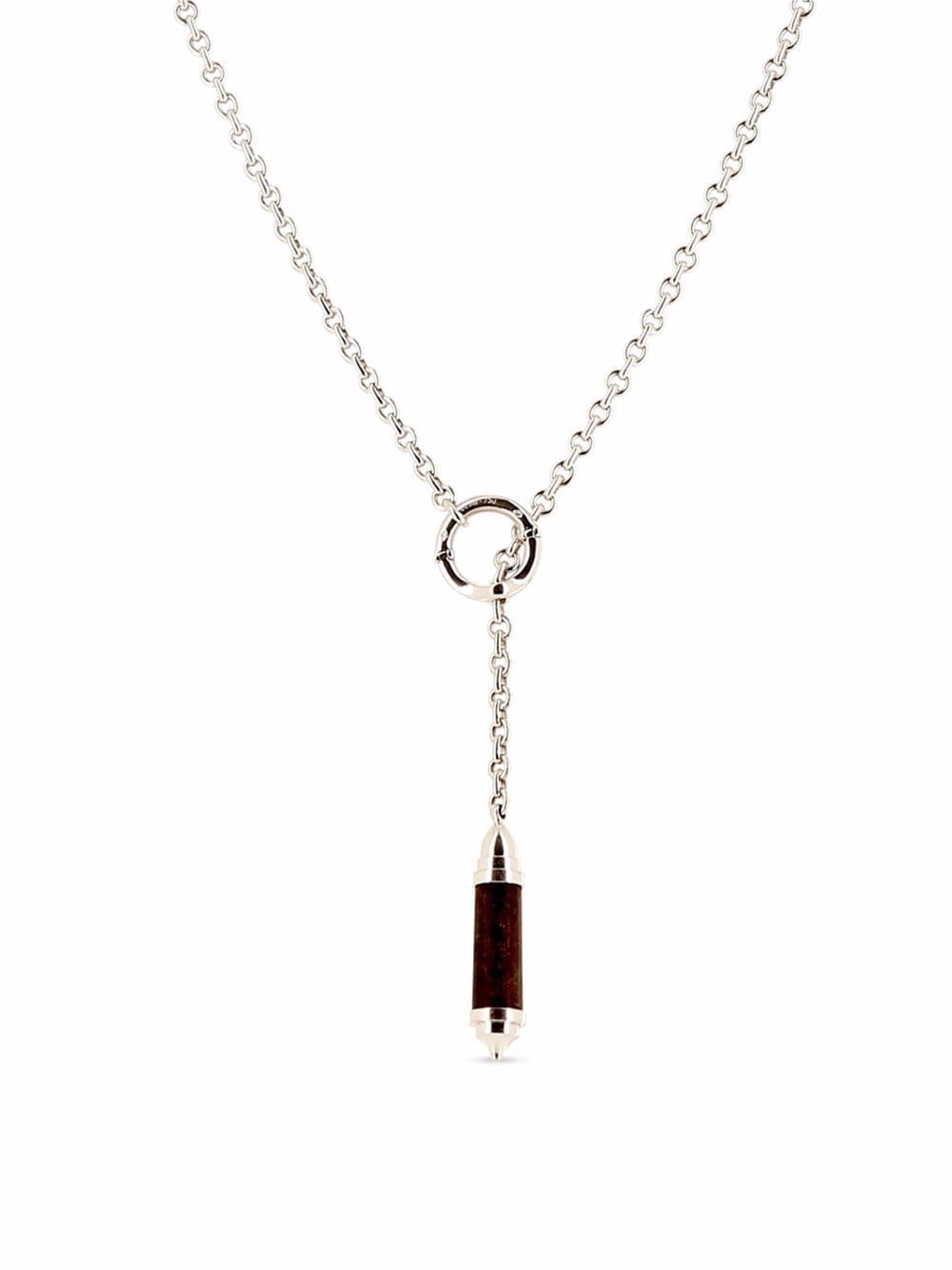 Chaumet - 2000s 18kt white gold snakewood necklace - women - White Gold/Wood - One Size - Silver